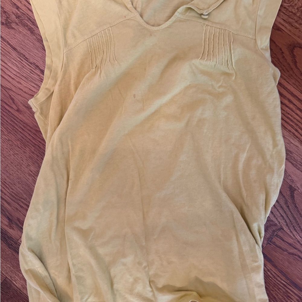 Yellow Ribbed Fitted Sleeveless Tank Top